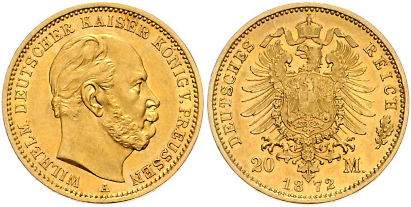 PREUSSEN, Wilhelm I., 1861-1888, 20 Mark 1872 A.
f.st
J.243