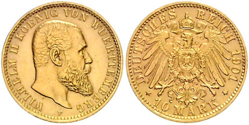 WÜRTTEMBERG, Wilhelm II., 1891-1918, 10 Mark 1901 F.
Ware ist regelbesteuert
s...