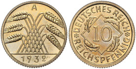 WEIMARER REPUBLIK, 1919-1933, 10 Reichspfennig 1932 A.
PP
J.317