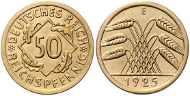 WEIMARER REPUBLIK, 1919-1933, 50 Reichspfennig 1925 E.
vz/st
J.318