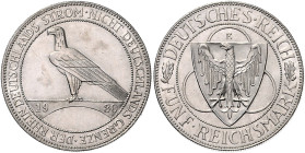 WEIMARER REPUBLIK, 1919-1933, 5 Reichsmark 1930 E. Rheinlandräumung.
st
J.346