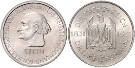 WEIMARER REPUBLIK, 1919-1933, 3 Reichsmark 1931 A. Freiherr vom Stein.
st
J.348