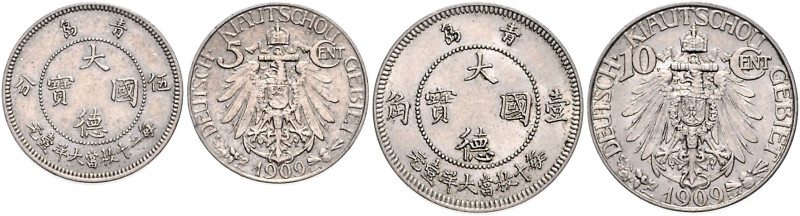 KOLONIEN, Kiautschou, 5 Cent 1909, 10 Cent 1909.
2 Stk., ss
J.729; 730