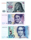 BUNDESREPUBLIK DEUTSCHLAND AB 1948, Noten der Deutschen Bundesbank, 1960-1999, 100 DM 2.1.1996. DAZU: 10 DM 2.1.1989, 10 DM 2.1.1980.
3 Stk. I
Grab....