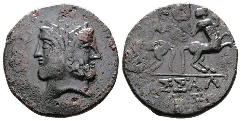 Macedon. Thessalonica. Circa 187-168/7 BC. AE (22mm, 6,21 g). Laureate and beard...