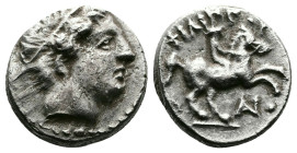 Kings of Macedon. Philip II, 359-336 BC. AR 1/5 Tetradrachm (12,5 mm, 2.47 g.), Amphipolis, struck under Antipater, Polyperchon, or Kassander, circa 3...