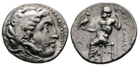 Kings of Macedon. Alexander III the Great, 336-323 BC. AR Drachm (18mm. 4,06g.). Lampsakos mint?, struck under Philip III Arrhidaios, 323-317 AD. Head...