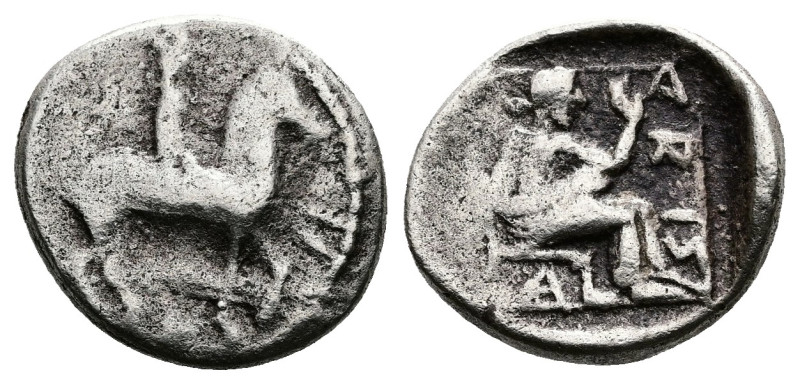 Thessaly, Larissa. Circa 479-465 BC. AR Trihemiobol (12,7mm. 1,49g.). Horseman, ...