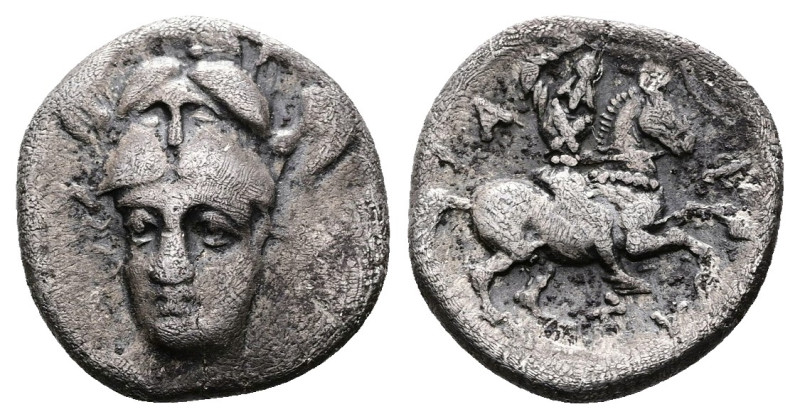 Thessaly, Pharsalos. Early-mid 4th. Century BC. AR Trihemiobol (11,3mm, 1.33 g.)...