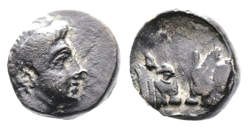 Mysia, Pergamon. Circa 450 BC. AE (9mm. 0,76g.). Laureate head of Apollo right. ...