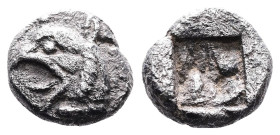 Ionia, Phokaia Late 6th century BC. AR Diobol (10,4mm. 1,46g.) Head of griffin to left. Rev. Irregular incuse square. SNG Kayhan 514-6 ('hemidrachm');...