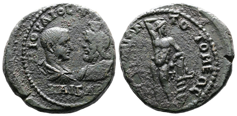 Moesia Superior, Tomis, Philip II and Serapis, AE (27,8 mm. 14,8 g.). AD 247-249...