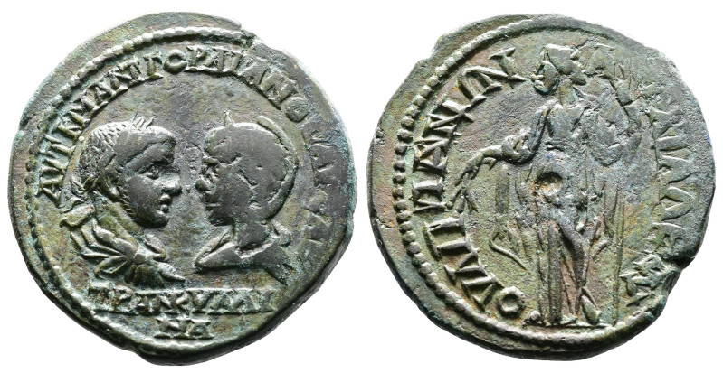 Thrace, Anchialus. Gordian III and Tranquillina, AE (27,4 mm. 12,1 g.). AD 238-2...