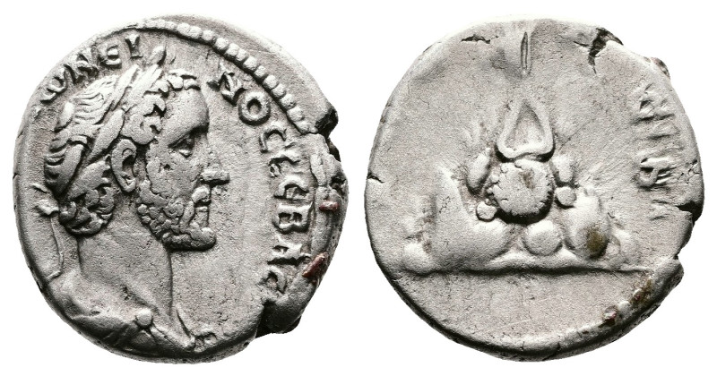 Cappadocia, Caesarea. Antoninus Pius. AR Drachm (15,6 mm. 3,66 g.). AD 138-139. ...