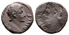 Augustus 27 BC-14 AD. AR Brockage Denarius (17,5mm. 3,65 g.). DIVI F bare head right. / Incuse and reverse of obverse. Toned, some minor roughness, ot...