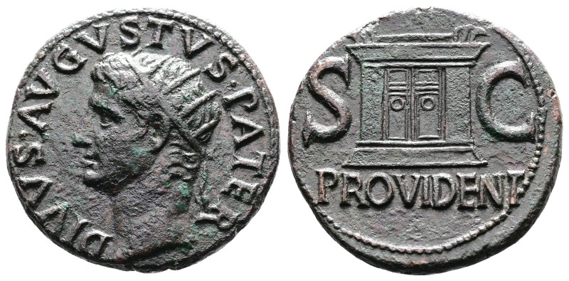 Divus Augustus, AE As (27,4 mm. 11,4 g.). Rome. Struck under Tiberius, AD 31-37....