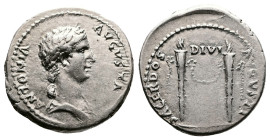 Antonia, ca AD 30-37. Struck under Claudius. AR Denarius. (19,3mm. 3,7 g.). Rome. ANTONIA AVGVSTA, draped bust right, wreathed with corn. Rev. SACERDO...