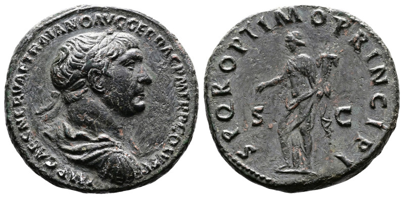 Trajan, AD 98-117. AE As. (26,7 mm. 10,06 g.). AD 103-107, Rome. IMP CAES NERVAE...