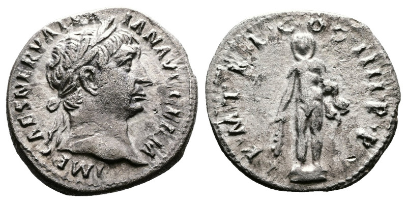 Trajan, AD 98-117. AR Denarius. (18,5mm. 3,15 g.). AD 101-102, Rome. IMP CAES NE...