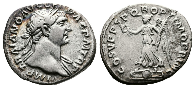 Trajan, AD 98-117. AR Denarius. (19,37mm. 3,24 g.). AD 103-111, Rome. IMP TRAIAN...