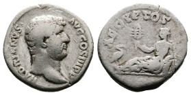 Hadrian, AD 117-138. AR Denarius. (17,5mm. 3,38 g.). AD 132, Rome. HADRIANVS AVG COS III P P, laureate head right. Rev. AEGYPTOS, Egypt reclining left...