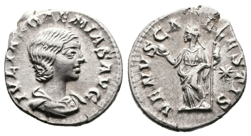 Julia Soaemias, AD 220-222. AR Denarius. (17,2mm. 3 g.). Rome. IVLIA SOAEMIAS AV...