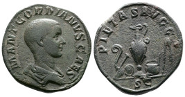 Gordian III as Caesar, AD 238. AE Sestertius. (30,1mm. 20,7 g.). Rome. M ANT GORDIANVS CAES, bare-headed draped bust right. Rev. PIETAS AVGG, SC in ex...