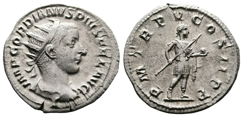 Gordian III, AD 238-244. AR Antoninianus. (22,5 mm. 4,5 g.). AD 241-243, Rome. I...