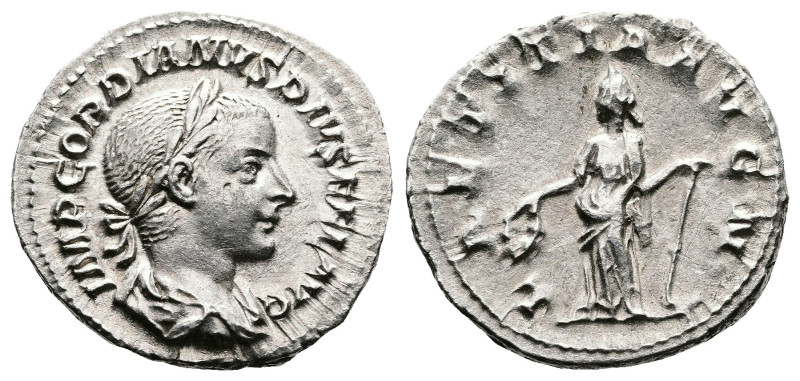 Gordian III, AD 238-244. AR Denarius. (20,4 mm. 2,9 g.). AD 241-243, Rome. IMP G...