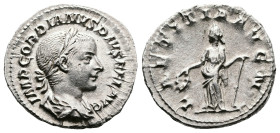 Gordian III, AD 238-244. AR Denarius. (20,4 mm. 2,9 g.). AD 241-243, Rome. IMP GORDIANVS PIVS FEL AVG, laureate, draped and cuirassed bust right. Rev....