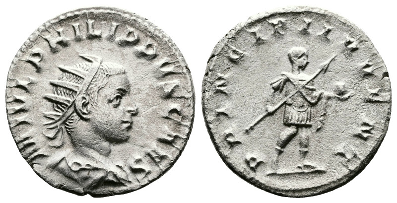 Philip II, AD 244–249. AR Antoninianus. (21,3 mm. 3,26 g.). Rome. M IVL PHILIPPV...