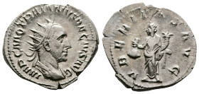Trajan Decius, AD 249-251. AR Antoninianus. (23,2 mm. 4,3 g.). Rome. IMP C M Q TRAIANVS DECIVS AVG, radiate, draped and cuirassed bust. Rev. VBERITAS ...
