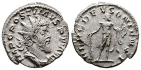 Postumus, AD 260-269. AR Antoninianus. (21,4 mm. 2,9 g.). Cologne. IMP C POSTVMVS PF AVG, radiate, draped bust right. Rev. HERC DEVSONIENSI, Hercules ...