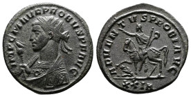 Probus, AD 276-282. AE Antoninianus. (21,4 mm. 3,8 g.). Siscia. IMP CM AVR PROBVS PF AVG, radiate bust left, wearing imperial mantle and holding eagle...