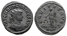 Carinus, AD 282-285. AE Antoninianus. (20,5mm. 3,2 g.). Rome. IMP CM AVR CARINVS AVG, radiate, cuirassed bust right. Rev. AEQVITAS AVGG, Aequitas stan...