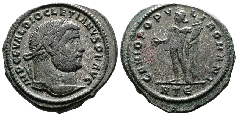 Diocletian, AD 284-305. AE Follis. (28 mm. 11,7 g.). Heraclea. IMP CC VAL DIOCLE...