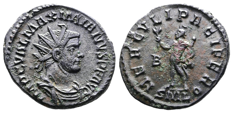 Maximianus, AD 286-310. AE Antoninianus. (22 mm. 4,3 g.). Lyons. IMP C VAL MAXIM...