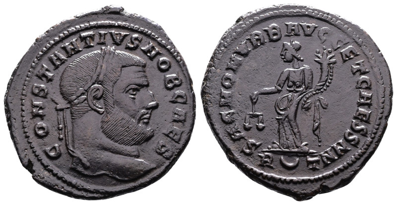Constantius I, AD 303-305. AE Follis. (29,2 mm. 11,3 g.). Rome. CONSTANTIVS NOB ...
