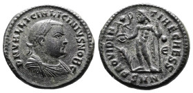 Licinius II, AD 317-324. AE Follis. (18,7 mm. 3,9 g.). Nicomedia. DN VAL LICIN LICINIVS NOB C, laureate, draped and cuirassed bust right. Rev. PROVIDE...