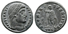 Constantine I, AD 309-337. AE Follis (19,2 mm. 3,3 g.). Constantinople. CONSTANTINVS MAX AVG, laureate head right. Rev. GLORIA EXERCITVS, soldier stan...