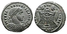 Contemporary imitation, AD 309-337. AE Follis (17,9mm. 2,5 g.). Imitating Constantinople. NNNIMNSINMIIA partly retrograde, diademed, draped bust right...