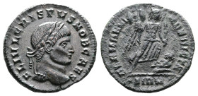 Crispus, AD 317-326. AE Follis (19,1mm. 3 g.). Sirmium. FL IVL CRISPVS NOB CAES, laureate head right. Rev. ALAMANNIA DEVICTA, Victory walking right, h...