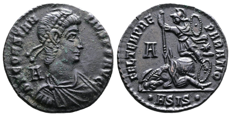 Constantius II, AD 337-355. AE Centenionalis. (23,6mm. 5,1 g.). Siscia. DN CONST...