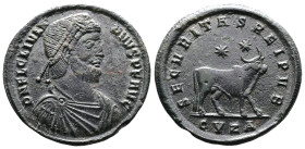 Julian II, AD 360-363. AE Double Maiorina. (29,4mm. 7,6 g.). Cyzicus. DN FL CL IVLIANVS PF AVG, pearl-diademed, draped, cuirassed bust right. Rev. SEC...