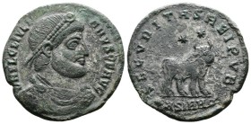 Julian II (360-363 AD.) Æ Double Maiorina (28,5mm, 7,74 g). Sirmium, 361-363 AD. D N FL CL IVLIANVS P F AVG, pearl-diademed, draped and cuirassed bust...