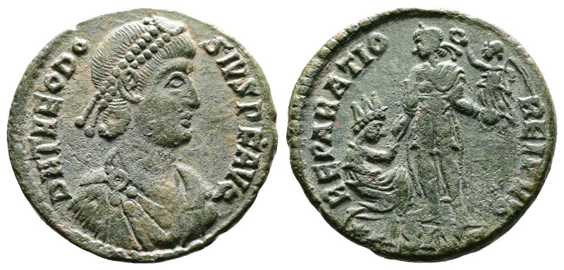 Theodosius I, AD 379-383. AE2. (23,1mm. 4,66 g). Siscia. DN THEODOSIVS PF AVG, p...