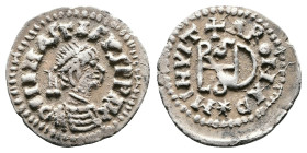 Ostrogoths, Theoderic AD 491-518 in the name of Anastasius I. AR 1/4 Siliqua, (14,6 mm. 1,02 g.). Sirmium. Garbled legend D IIINANASTVS PP AV, pearl-d...