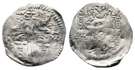 Stefan Uros V 1355-1371 AR Dinar (Gros) (16,8 mm, 0,69 g.). [CΦb] ZP ('Stefan Tsar' in ligature) Stefan Uroš V standing facing on the left, holding li...