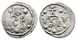 Raska - Despotie (1402 - 1459). Djurdj Vukovic Brankovic (1427 - 1439 / 1444 - 1456) AR Dinar (12,9 mm. 0,8 g) Name monogram between two lilies, three...