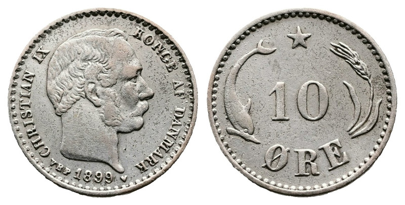 Christian IX (1863-1906). Silver 10 Ore, (15mm, 1,37g.). 1899-VBP. Copenhagen Mi...